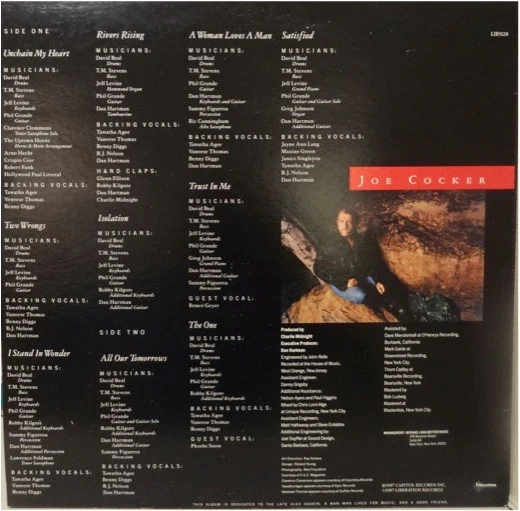 Joe Cocker – Unchain My Heart (VG+/VG+) – LP, AU 1987 - Image 2