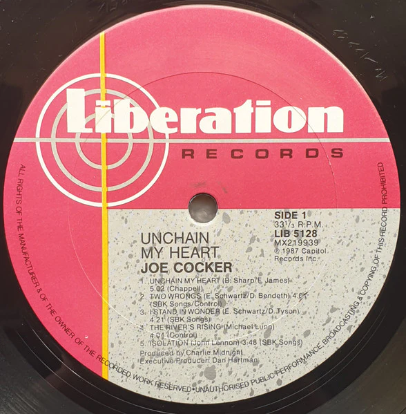 Joe Cocker – Unchain My Heart (VG+/VG+) – LP, AU 1987 - Image 4
