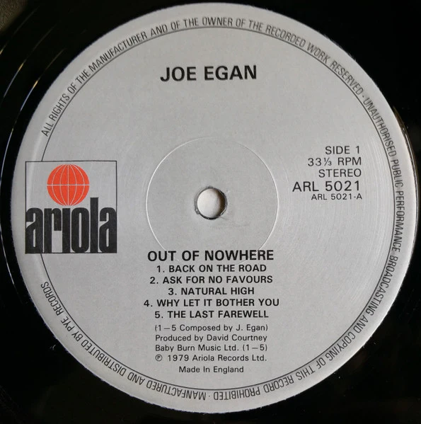 Joe Egan – Out Of Nowhere (VG+/VG+) – LP, UK 1979 - Image 3