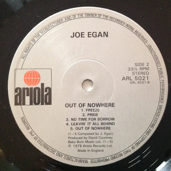 Joe Egan – Out Of Nowhere (VG+/VG+) – LP, UK 1979 - Image 4