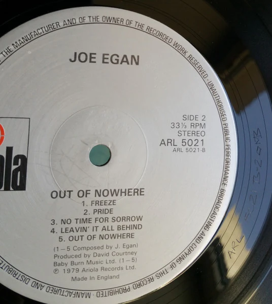 Joe Egan – Out Of Nowhere (VG+/VG+) – LP, UK 1979 - Image 7