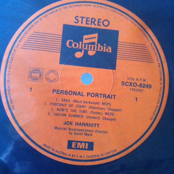 Joe Harriott – Personal Portrait (G+/VG) – LP, AU 1968 - Image 4
