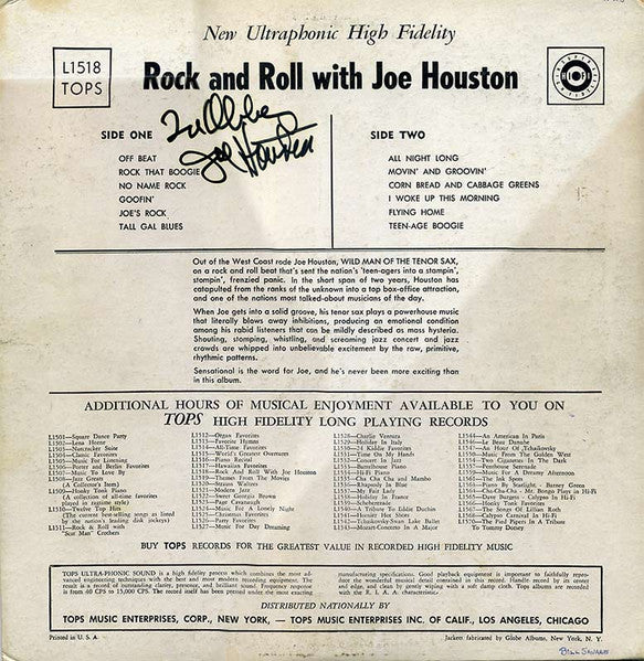 Joe Houston & His Rockets – Rock And Roll (VG/VG+) – LP, US 1957 - Image 2