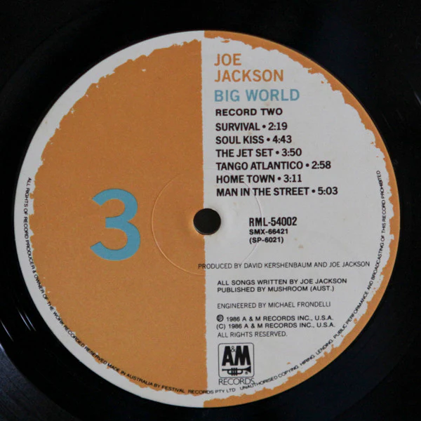 Joe Jackson – Big World (VG+/VG+) – LP, AU 1986 - Image 6