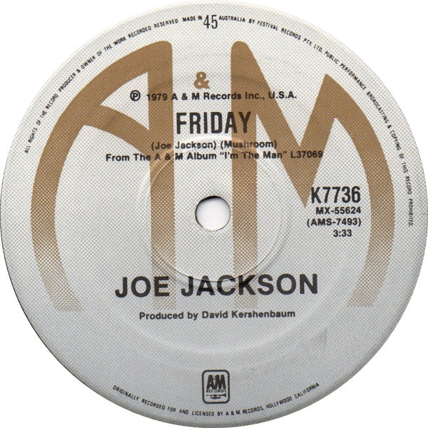 Joe Jackson – It's Different For Girls (VG+/Generic) – 7", AU 1979 - Image 2