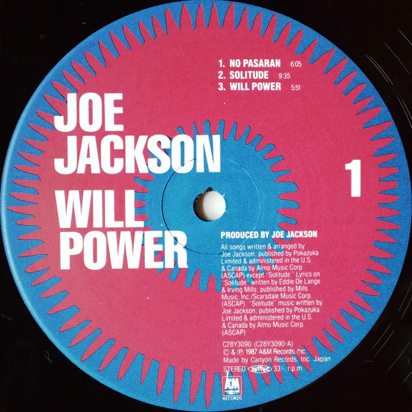 Joe Jackson, Joe Jackson – Will Power = ウィル・パワー (VG+/VG+) – LP, JP 1987, No OBI - Image 4