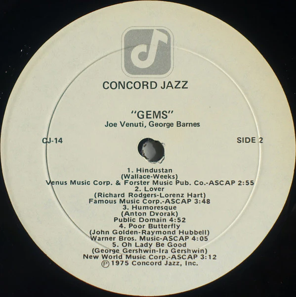 Joe Venuti, George Barnes – Gems (VG+/VG+) – LP, US 1975 - Image 4
