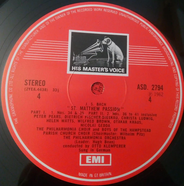 Johann Sebastian Bach, Philharmonia Orchestra, Philharmonia Chorus, Otto Klemperer – St Matthew Passion (E/VG+) – LP, UK 1973 - Image 7