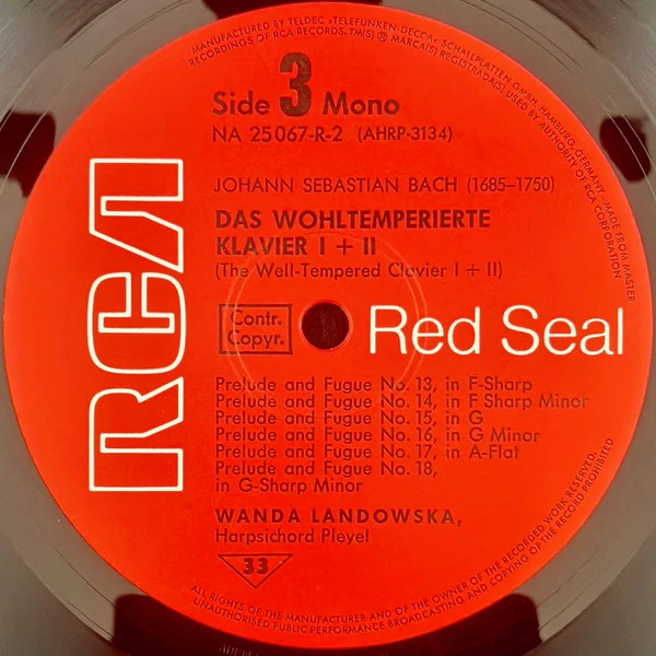 Johann Sebastian Bach, Wanda Landowska – Das Wohltemperierte Klavier I & II (= The Well Tempered Clavier) (NM/VG+) – 5xLP, DE 1972 - Image 4