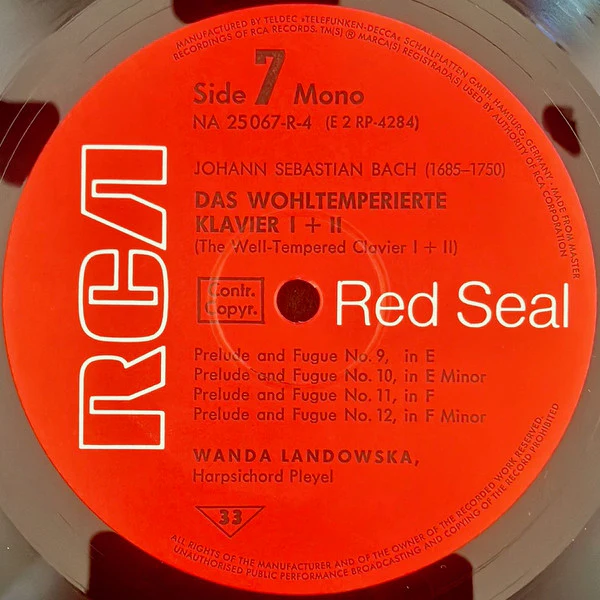 Johann Sebastian Bach, Wanda Landowska – Das Wohltemperierte Klavier I & II (= The Well Tempered Clavier) (NM/VG+) – 5xLP, DE 1972 - Image 8