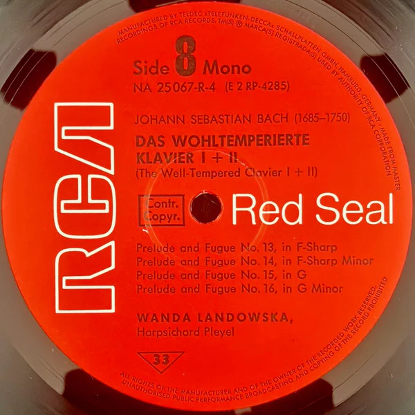 Johann Sebastian Bach, Wanda Landowska – Das Wohltemperierte Klavier I & II (= The Well Tempered Clavier) (NM/VG+) – 5xLP, DE 1972 - Image 9