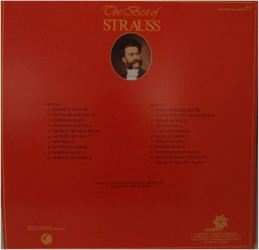 Johann Strauss Jr. – The Best Of Strauss (E/E) – LP, AU 1984 - Image 2