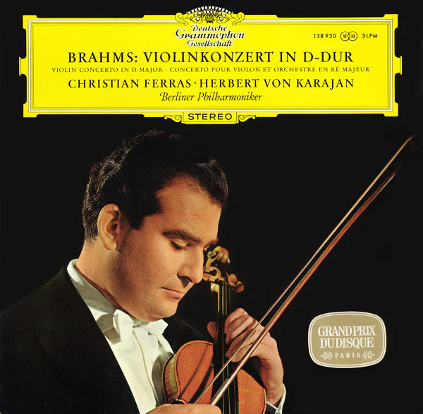 Johannes Brahms, Christian Ferras, Herbert von Karajan, Berliner Philharmoniker – Violinkonzert In D-dur (VG+/VG+) – LP, DE 1967