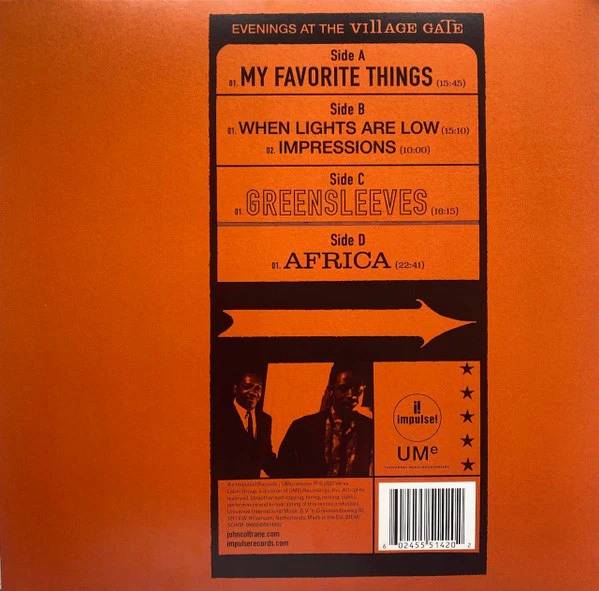 John Coltrane, Eric Dolphy – Evenings At The Village Gate (E/E) – 2xLP, EU 2023 - Image 4