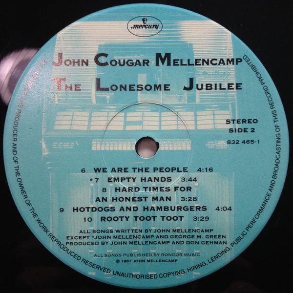 John Cougar Mellencamp – The Lonesome Jubilee (VG+/VG+) – LP, Australasia 1987 - Image 8