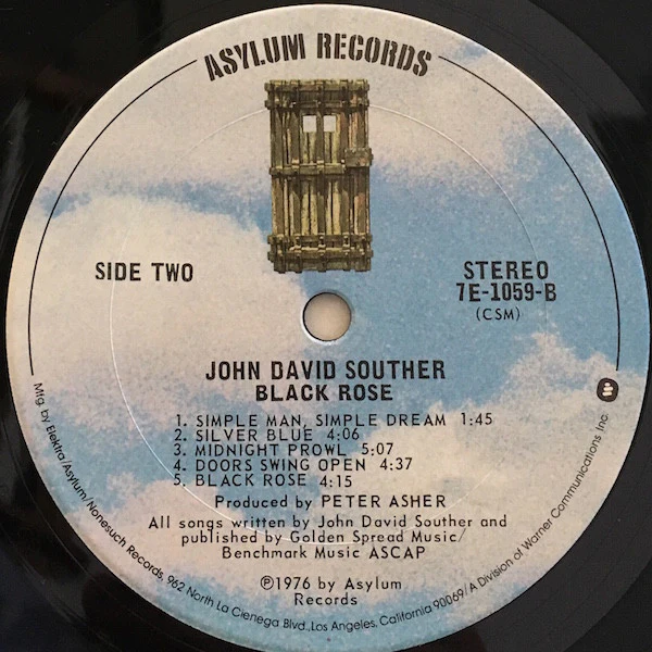 John David Souther – Black Rose (VG/VG+) – LP, US 1976 - Image 6