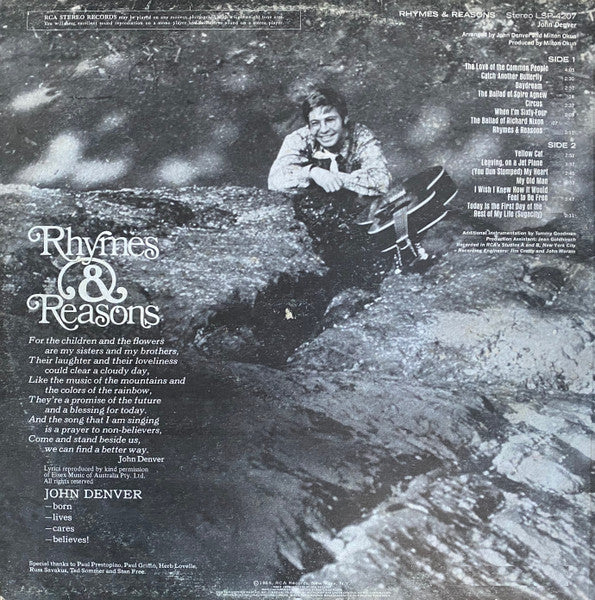 John Denver – Rhymes & Reasons (VG+/VG+) – LP, AU 1969 - Image 2