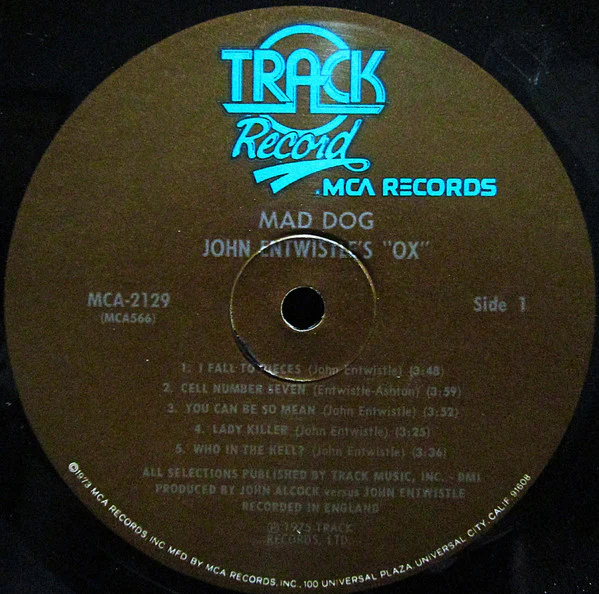 John Entwistle's Ox – Mad Dog (VG+/VG) – LP, US 1975 - Image 3