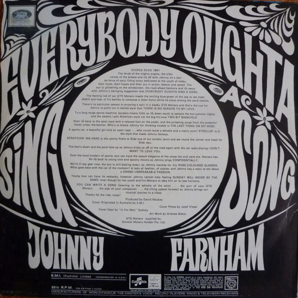 John Farnham – Everybody Oughta Sing A Song (VG/VG) – LP, AU - Image 2