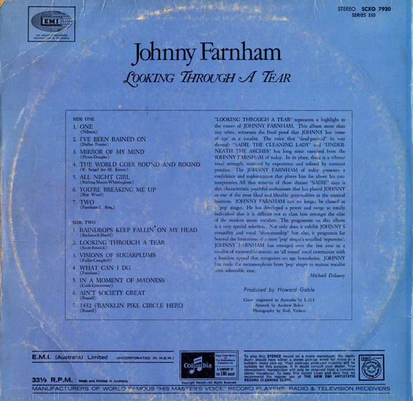 John Farnham – Looking Through A Tear (VG/VG) – LP, AU 1970 - Image 2
