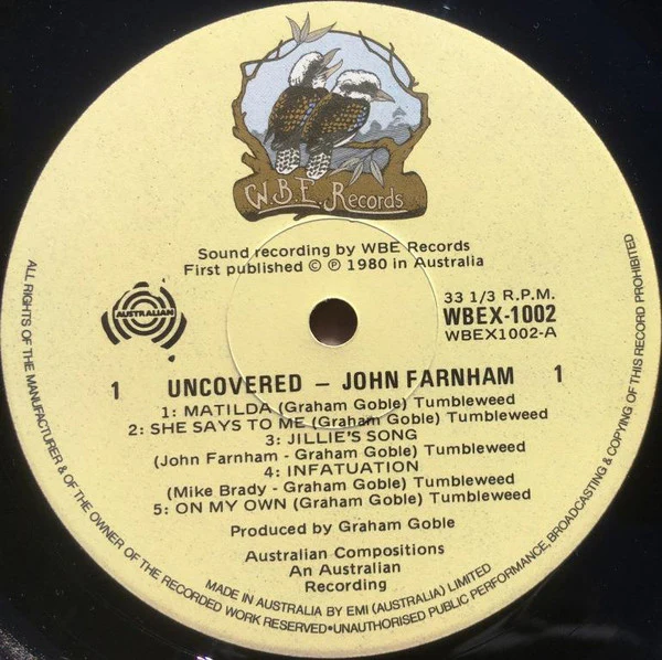 John Farnham – Uncovered (VG+/VG+) – LP, AU 1980 - Image 2