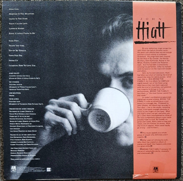 John Hiatt – Bring The Family (VG+/VG+) – LP, AU 1987 - Image 4