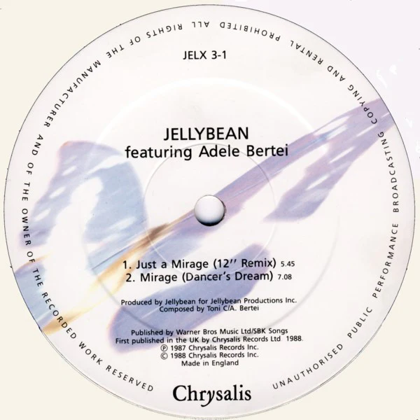 John "Jellybean" Benitez, Adele Bertei – Just A Mirage (VG+/VG+) – 12", UK 1988 - Image 3