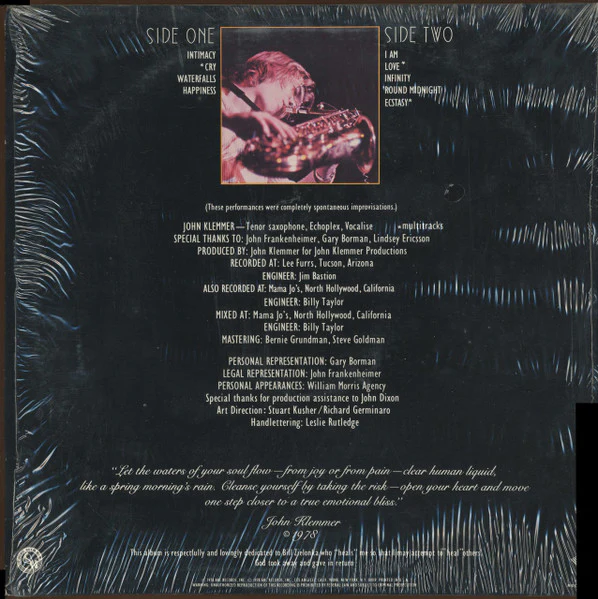 John Klemmer – Cry (VG+/VG+) – LP, US 1978 - Image 2