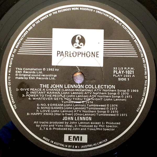 John Lennon – The John Lennon Collection (VG+/VG+) – LP, AU 1982 - Image 3