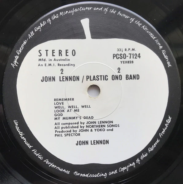 John Lennon, The Plastic Ono Band – John Lennon / Plastic Ono Band (VG/VG+) – LP, AU 1970 - Image 4