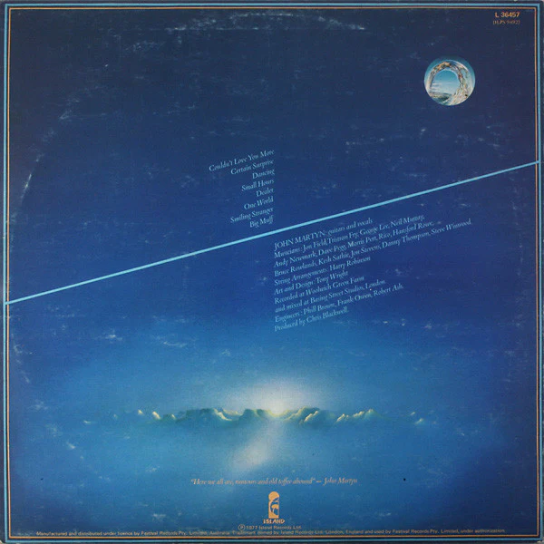 John Martyn – One World (VG+/VG+) – LP, AU - Image 2