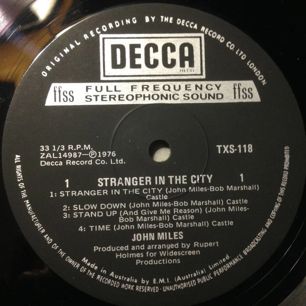 John Miles – Stranger In The City (VG/VG+) – LP, AU 1976 - Image 5