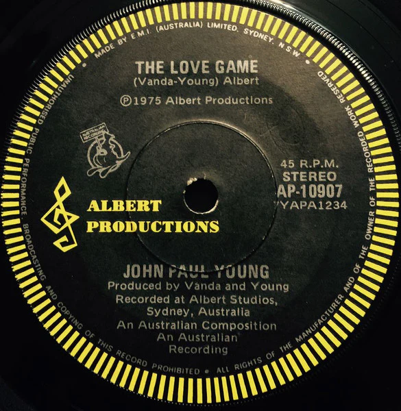 John Paul Young – The Love Game (VG+/Generic) – 7", AU 1975
