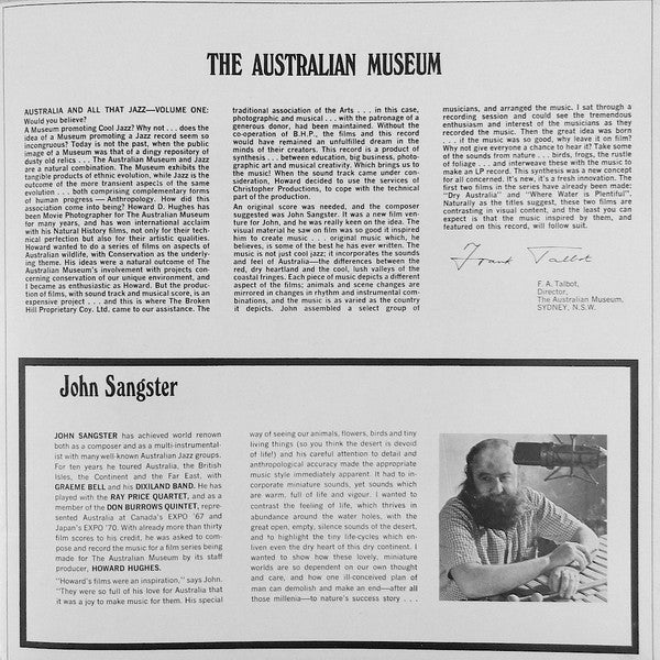 John Sangster – Australia And All That Jazz Vol. 1 (VG+/VG) – LP, AU 1971 - Image 3