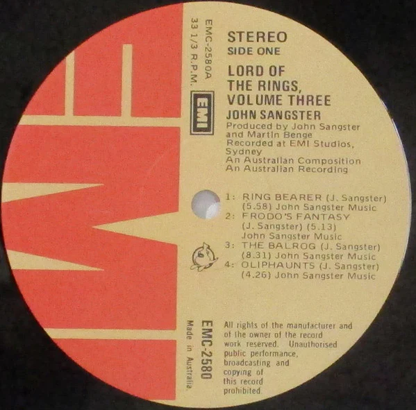 John Sangster – Lord Of The Rings Vol 3 (E/VG+) – 2xLP, AU 1977 - Image 5