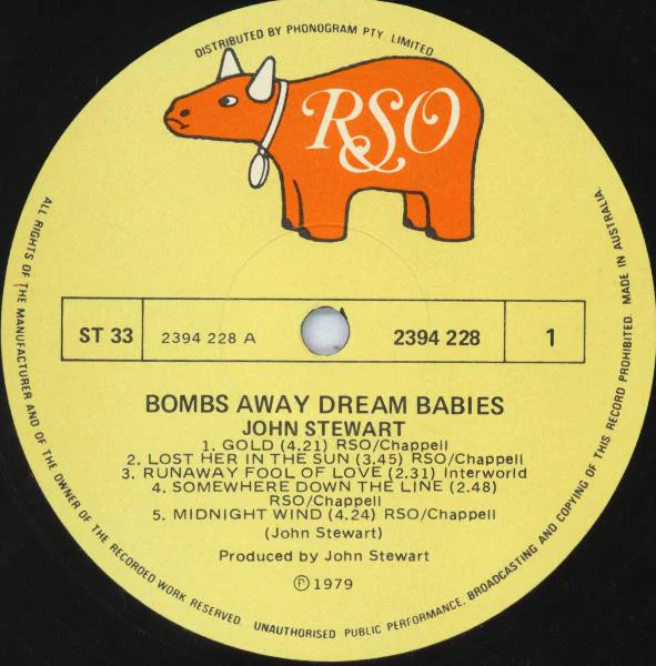John Stewart – Bombs Away Dream Babies (VG+/VG+) – LP, AU 1979 - Image 3