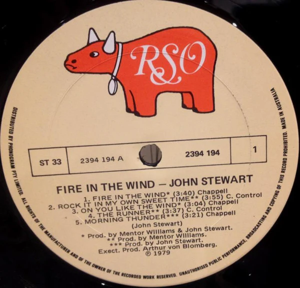 John Stewart – Fire In The Wind (VG+/VG+) – LP, Australasia 1977 - Image 6