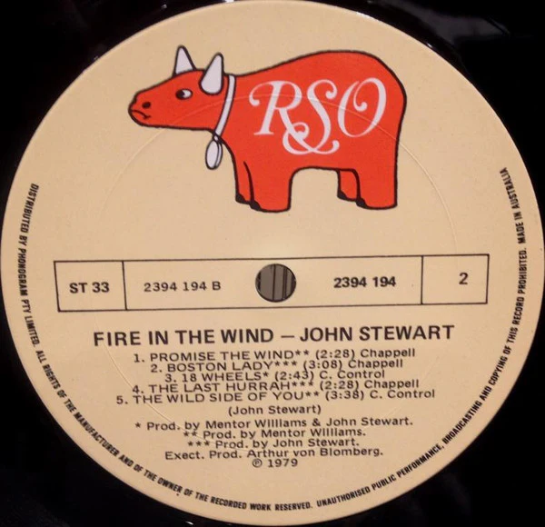 John Stewart – Fire In The Wind (VG+/VG+) – LP, Australasia 1977 - Image 7