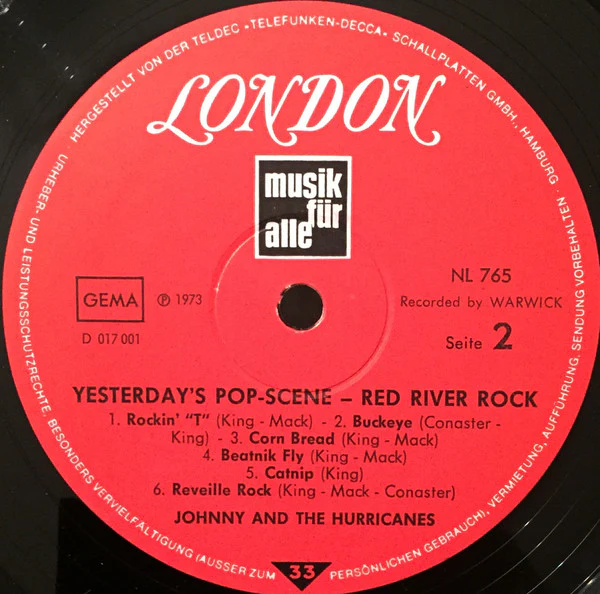 Johnny And The Hurricanes – Red River Rock (VG+/E) – LP, DE 1973 - Image 4