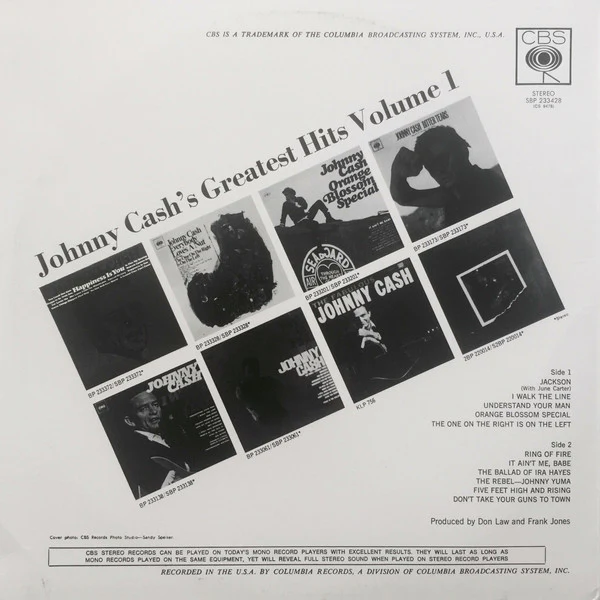 Johnny Cash – Greatest Hits Volume 1 (VG+/VG) – LP, AU - Image 2