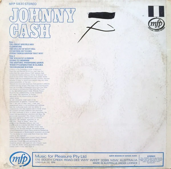 Johnny Cash – The Walls Of A Prison (VG+/VG+) – LP, AU - Image 2