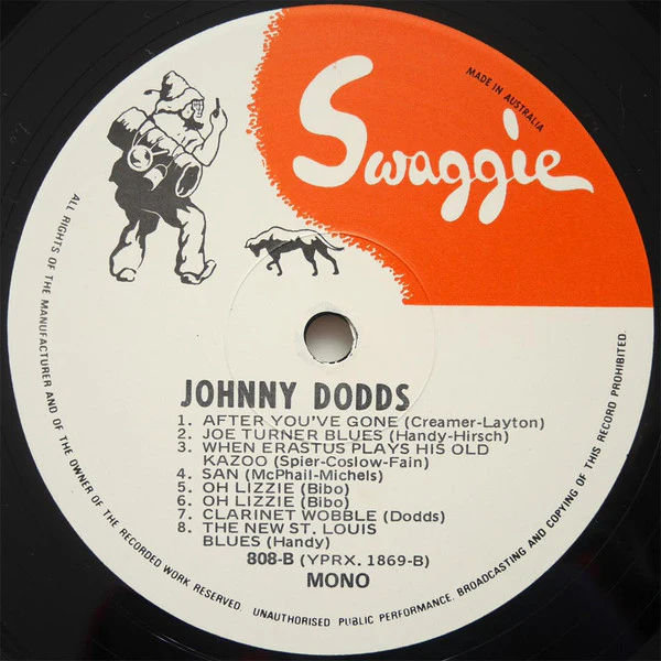 Johnny Dodds – Johnny Dodds 1927 (E/VG+) – LP, AU 1981 - Image 4