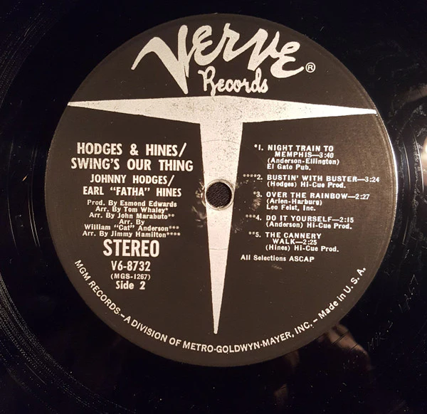 Johnny Hodges, Earl Hines – Swing's Our Thing (VG+/VG+) – LP, US 1968 - Image 6