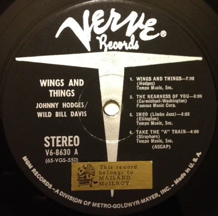Johnny Hodges – Wings & Things (VG+/E) – LP, US 1965 - Image 3