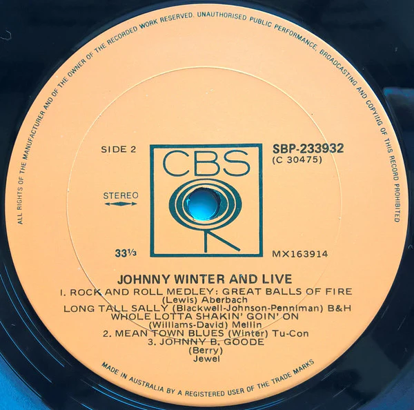 Johnny Winter And – Live Johnny Winter And (VG+/VG+) – LP, AU 1971 - Image 4