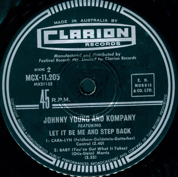 Johnny Young & Kompany – Featuring Let It Be Me And Step Back (VG+/E) – 7", AU 1966 - Image 4