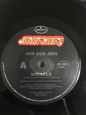 Jon Bon Jovi – Miracle (VG+/Generic) – 7", AU 1990 - Image 2