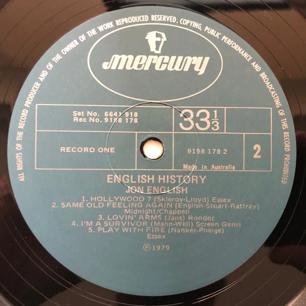 Jon English – English History (VG+/VG+) – 2xLP, AU 1979 - Image 6