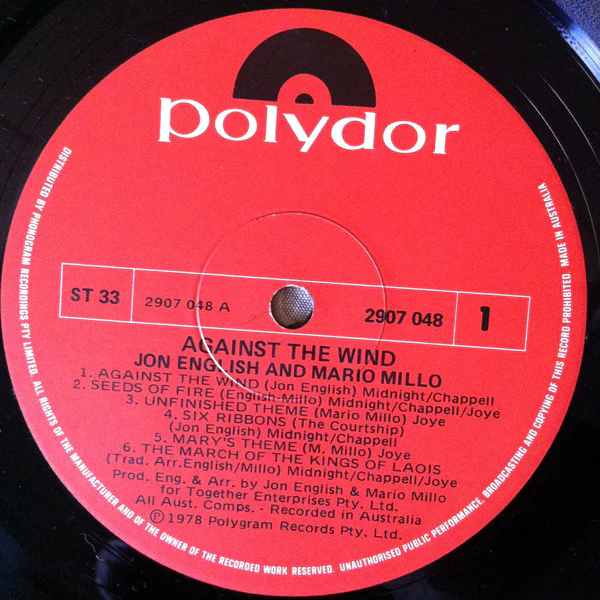 Jon English, Mario Millo – Against The Wind (VG+/VG+) – LP, AU 1978 - Image 3
