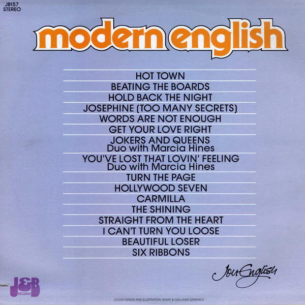 Jon English – Modern English (VG+/VG+) – LP, AU 1983 - Image 2
